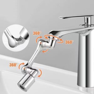 1080° Degree Rotating Swivel Faucet,Multi functional Extension Faucet With 2 Water Outlet Modes Universal Faucet and Water Saving Faucet Sprayer Head Attachment for Kitchen Backyard